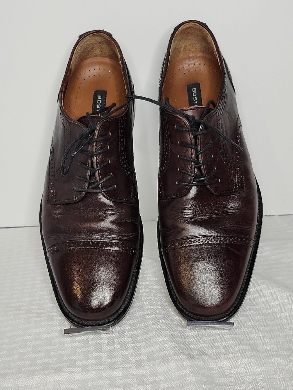 Vintage 90s Mens Brown Leather Dress Shoes Made Italy
